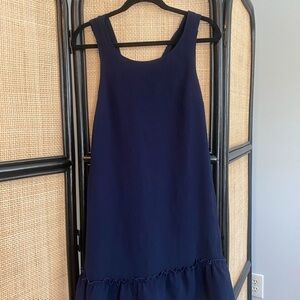 ✨NEVER WORN✨ Sleeveless Navy Ruffle-Hem Dress